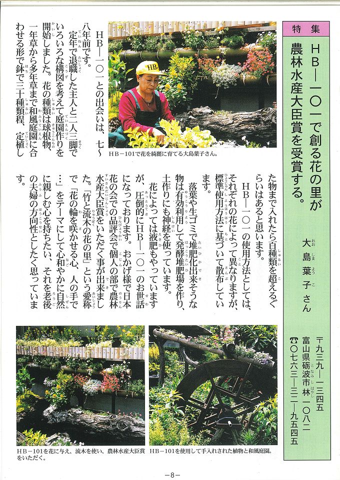 使用hb 101 打造和風庭園 得到日本農林水產大臣賞 Hb 101